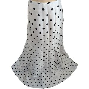 Consigned - Jodi Kristopher Cream and Black Polka Dot Skirt